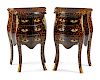A Pair of Louis XV Style Gilt Metal Mounted Night Stands