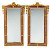 A Pair of Louis XVI Style Gilt Bronze and Champleve Mirrors