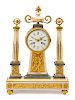 A French Neoclassical Gilt Bronze and Marble Mantel Clock
