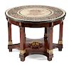 A Neoclassical Style Parcel Gilt Mahogany and Mosaic Center Table