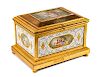 A French Gilt Bronze and Reticulated Porcelain Box