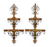 A Pair of Spanish Carved Wood and Wrought Iron Brackets