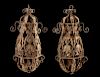 A Pair of Spanish Wrought Iron and Tole Lanterns