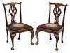 Pair Chippendale Carved Mahogany Side