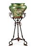 A Continental Tole and Wrought Iron Jardiniere
