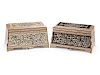 A Pair of Moorish Style Mother-of-Pearl and Bone Inlaid Coffers