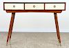 WOOD AND PARCHMENT ITALIAN CONSOLE TABLE C.1950