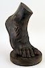 CARVED WOOD SCULPTURE OF A FOOT