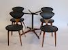 MIDCENTURY Plycraft Four Leather Chairs & Base