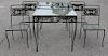 Steel Outdoor Glass Top Table with 4 Chairs