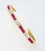Diamond and Ruby Bangle in 18K Yellow Gold