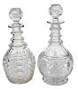 Near Pair Glass Decanters