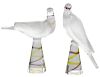 Two Lalique Glass Dove Birds