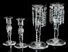 Two Pairs Brilliant Cut Glass Candlesticks