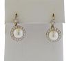 Platinum Gold Diamond Pearl Drop Earrings