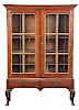 Irish George II Carved Oak Bookcase Cabinet