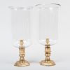 Pair of XIV Style Brass and Glass Photophores
