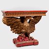 George III Style Red Japanned and Parcel-Gilt Eagle Console Table