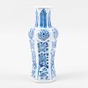 Chinese Blue and White Porcelain Faceted Vase