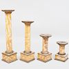 Group of Faux Marble Painted Pedestals