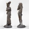 Pair of Continental Cast-Metal Figural Candlesticks