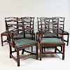Set of Eight George III Mahogany Dining Chairs 