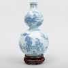 Dutch Delft Blue and White Double Gourd Vase