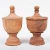 Pair of Carved Wooden Finials