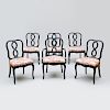 Set of Six French Style Lacquered Dining Chairs, of Recent Manufacture