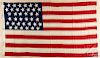 American flag, 1877-1890, with thirty-eight stars, 66'' x 120''.