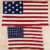 Bull Dog Bunting American flag with headquarter standard thirteen stars, 52'' x 94''