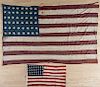 Two American flags, 1912-1959, with forty-eight stars, 80'' x 136'', and one Bull Dog Bunting