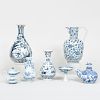 Seven Asian Blue and White Porcelain Table Wares