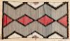 Navajo weaving with a serrated diamond pattern, 20'' x 36''.