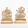 Pair of Dutch Brass Figural Groups Emblematic of Asia and America