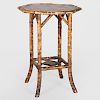 French Bamboo Hexagonal Two-Tier Table