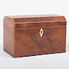 Regency Inlaid Yew Wood Tea Caddy, Now with Music Box Movement