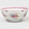 Chinese Export Porcelain Famille Rose Punch Bowl