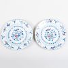 Pair of Chinese Export Porcelain Doucai 'Floral' Dishes