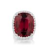 A 24.46-Carat Rubellite and Diamond Ring
