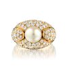 Cartier Cultured Pearl and Diamond Ring
