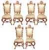Carved & Gilt Rococo Style Chairs Set of 6
