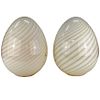 Vetri Mid-Century Modern Murano Glass Egg Lamps Pr