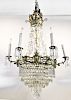 Empire Style Six Light Crystal Chandelier