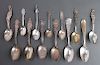 Silver Figural Tea Spoons Assorted Group of 13