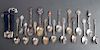 Silver & Enamel Souvenir Spoons Group of 18