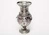 Neoclassical Silver-Plate Cherub Vase, American