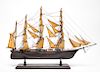 Model Sailboat Sailing Ship Wood & Canvas Sails