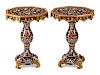 A Pair of Neoclassical Style Gilt-Bronze-Mounted Porcelain Octagonal Tables