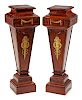 A Pair of Neoclassical Style Gilt-Bronze-Mounted Mahogany Pedestals